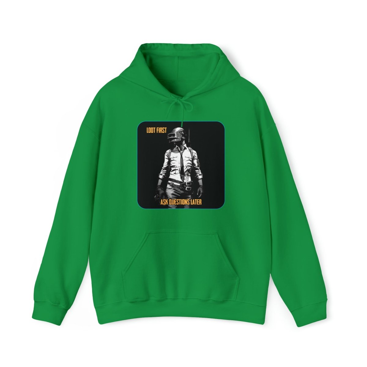 Goated Goods - PUBG - Loot First, Questions Later - Unisex Hoodie - Irish Green - S