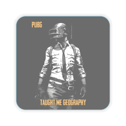 Goated Goods - PUBG - PUBG Taught Me Geography - Kiss-Cut Transparent Sticker - 2" × 2" - Transparent