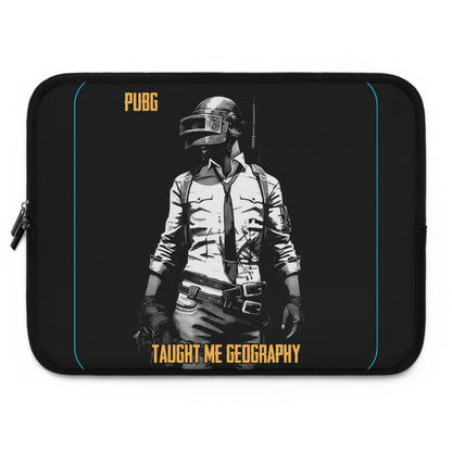 Goated Goods - PUBG - PUBG Taught Me Geography - Laptop Sleeve - Black - 15"