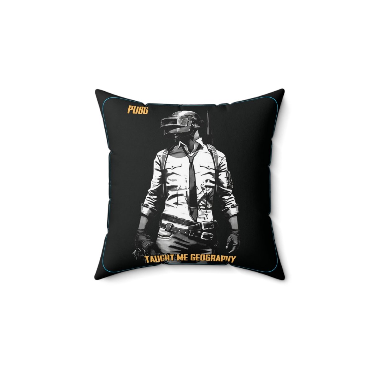 Goated Goods - PUBG - PUBG Taught Me Geography - Square Pillow - 14" × 14" -