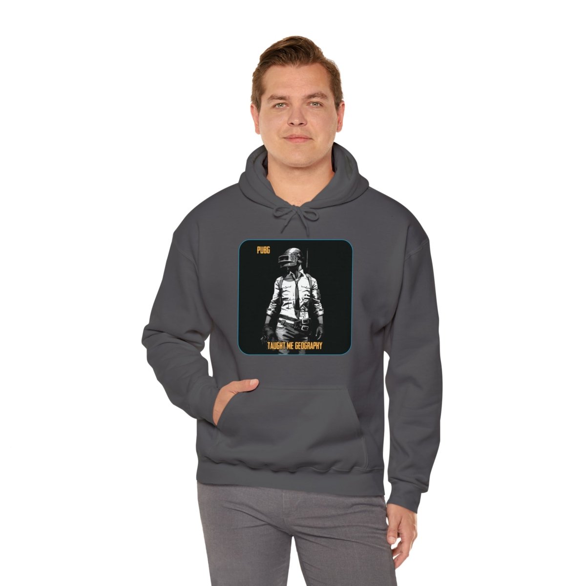 Goated Goods - PUBG - PUBG Taught Me Geography - Unisex Hoodie - Charcoal - S