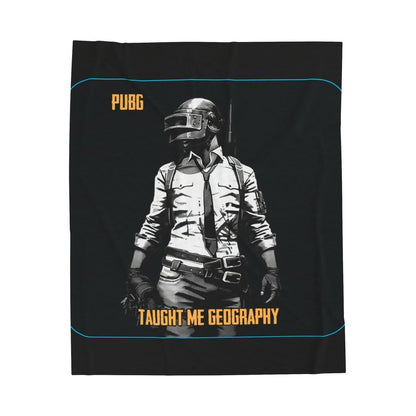 Goated Goods - PUBG - PUBG Taught Me Geography - Velveteen Plush Blanket - 30" × 40" -