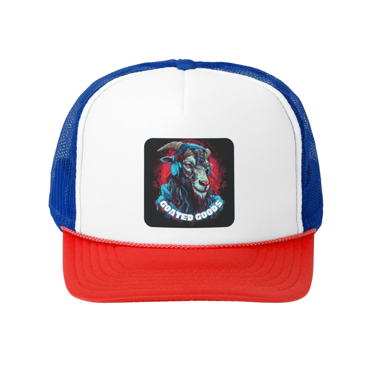 Goated Goods - Trucker Cap - Hat - Blue/Red - One size