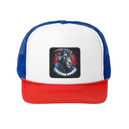 Goated Goods - Trucker Cap - Hat - Blue/Red - One size