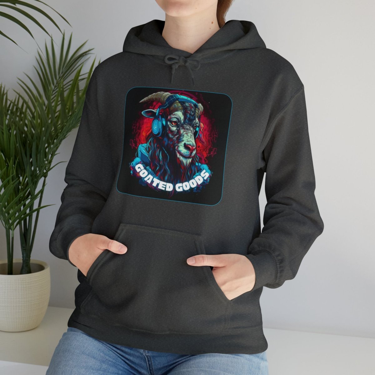 Goated Goods - Unisex Hoodie - Dark Heather - S