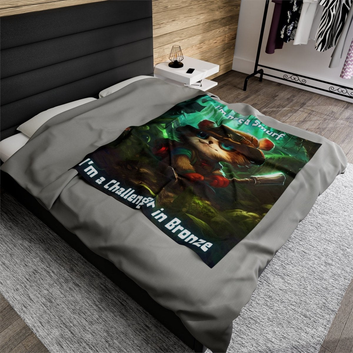 Goated Goods - Velveteen Plush Blanket - League of Legends Themed - Teemo Quote - 50" × 60" -