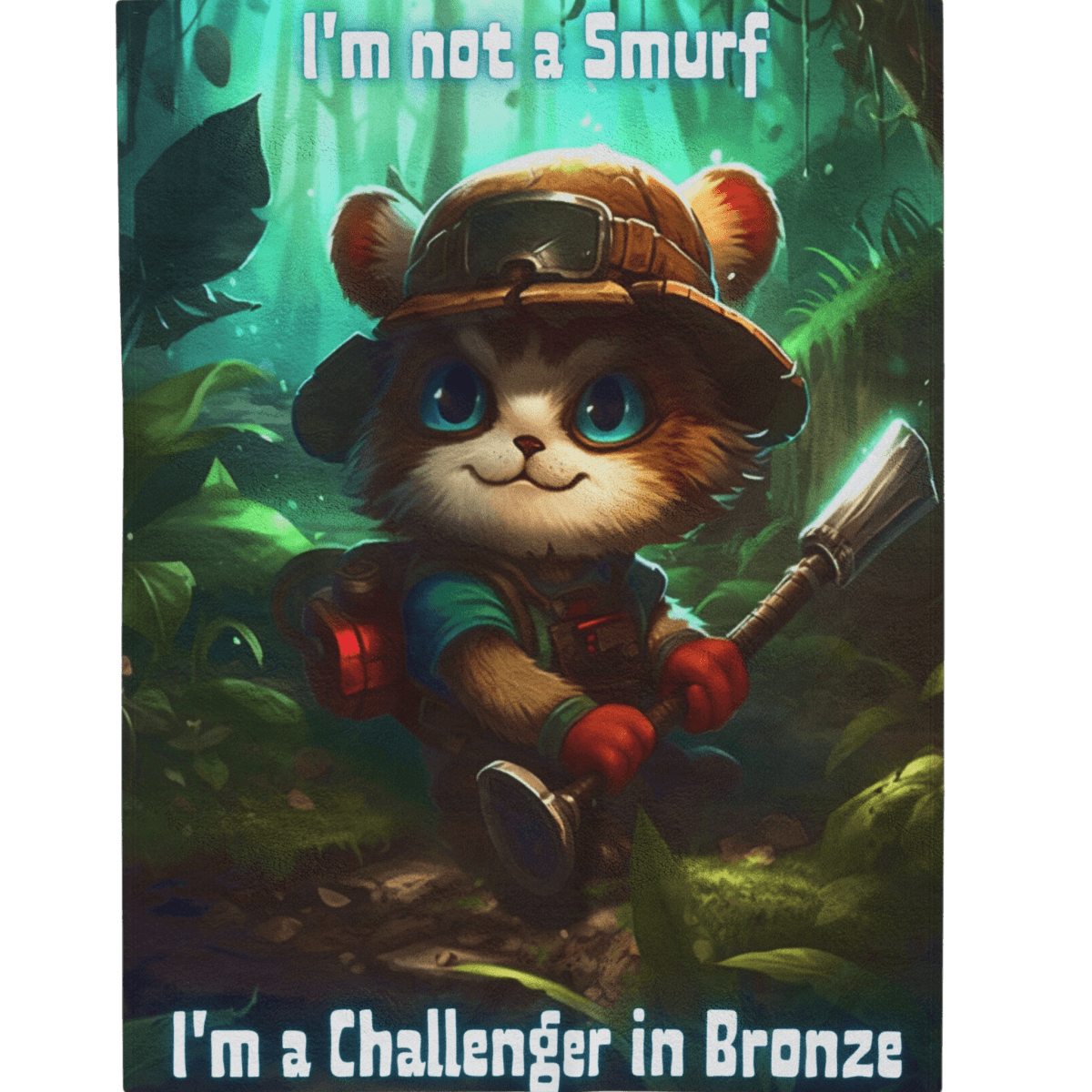 Goated Goods - Velveteen Plush Blanket - League of Legends Themed - Teemo Quote - 50" × 60" -