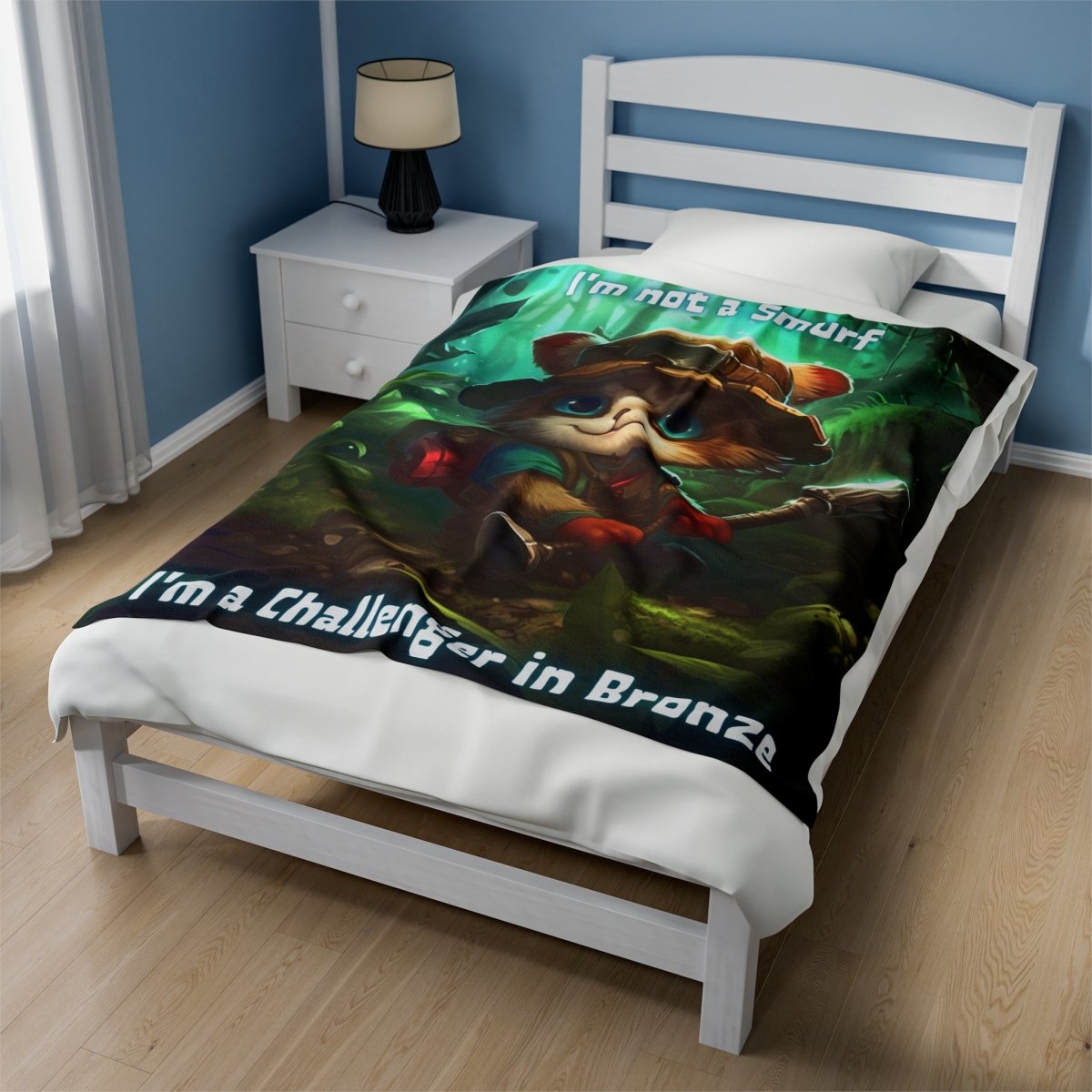 Goated Goods - Velveteen Plush Blanket - League of Legends Themed - Teemo Quote - 50" × 60" -